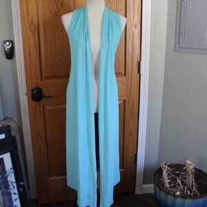 Windsor Women's Long Wrap Open Front Cover Up Sleeveless - Size Small